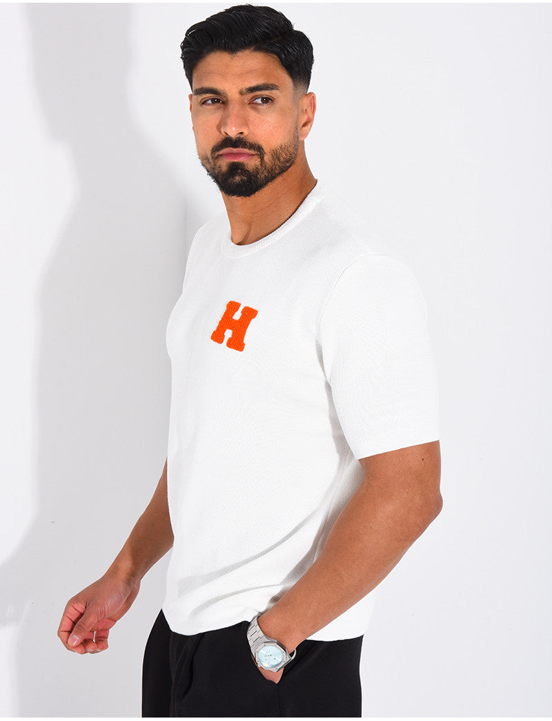 T-shirt nid d'abeille lettre H