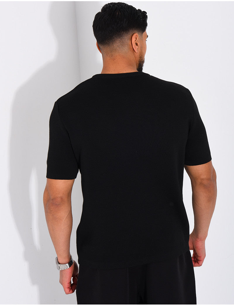 T-shirt nid d'abeille lettre H
