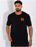 T-shirt nid d'abeille lettre H