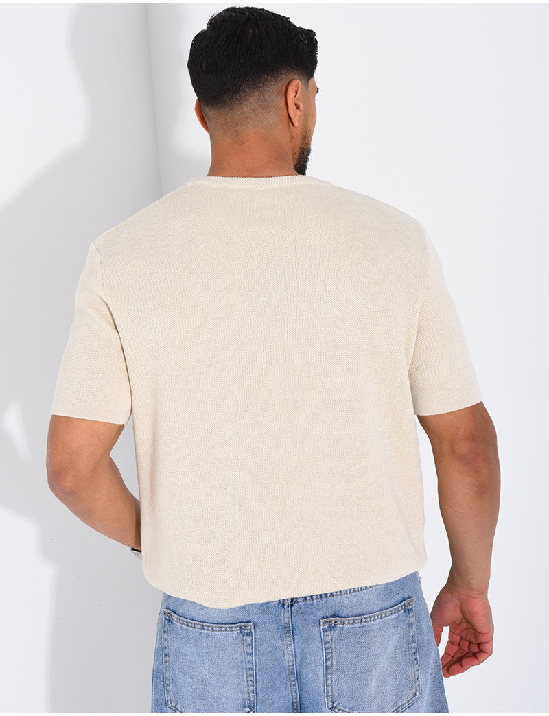 T-shirt nid d'abeille lettre H
