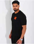T-shirt nid d'abeille lettre H