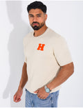 T-shirt nid d'abeille lettre H