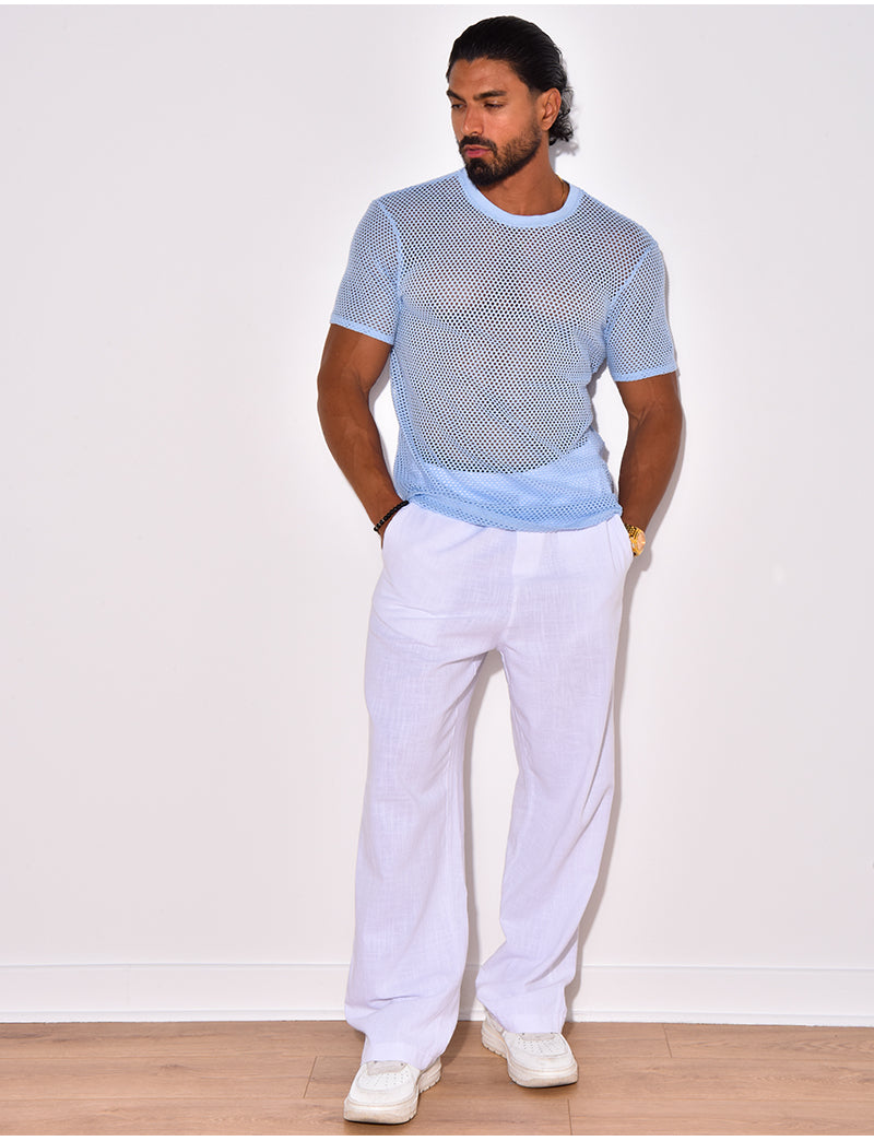T-shirt uni ajouré