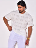 T-shirt uni ajouré