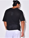 T-shirt uni ajouré