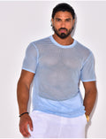T-shirt uni ajouré