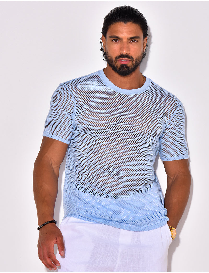 T-shirt uni ajouré