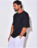 T-shirt uni ajouré