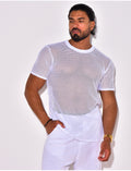 T-shirt uni ajouré