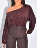 Top fluide asymétrique à strass