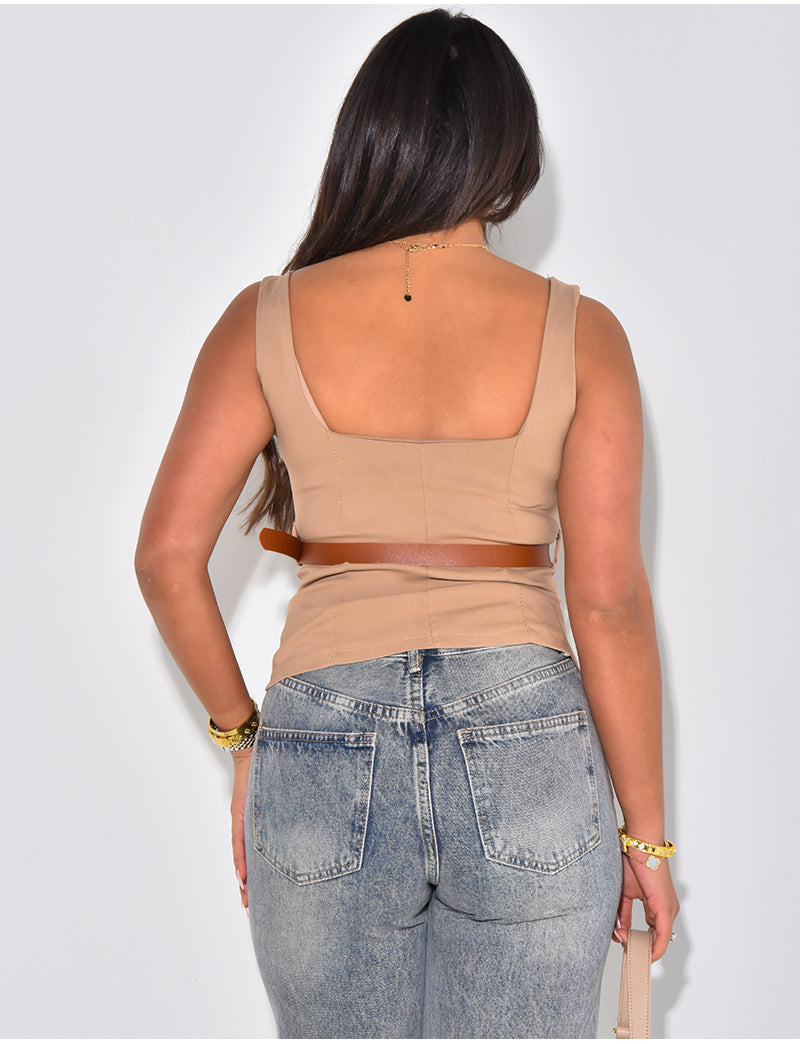 Débardeur moulant à ceinture
