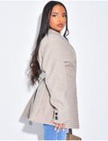 Manteau cintrée effet cache coeur à serrer dans le dos