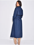 Trench très long en jeans à ceinture