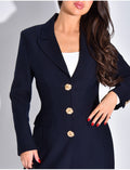 Manteau très cintré à boutons dorés