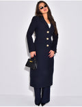 Manteau très cintré à boutons dorés