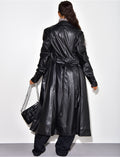 Trench long en cuir vegan