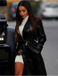 Trench long en cuir vegan