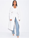 Trench long en cuir vegan
