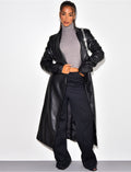Trench long en cuir vegan