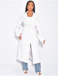 Trench long en cuir vegan