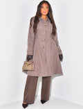 Manteau mi-long chiné évasé