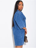 Tunique en jeans col polo