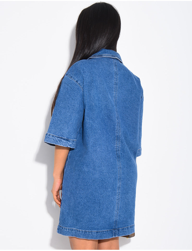 Tunique en jeans col polo