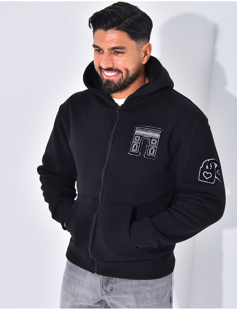 Veste à capuche avec arc de triomphe