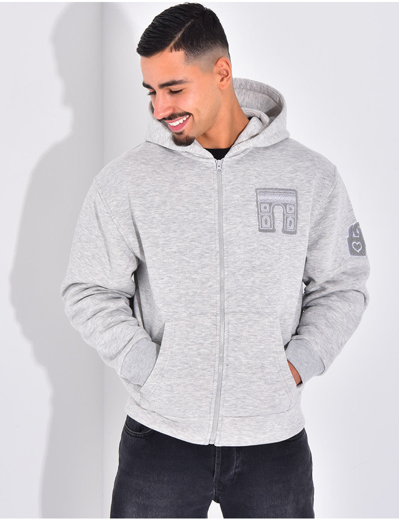 Veste à capuche avec arc de triomphe
