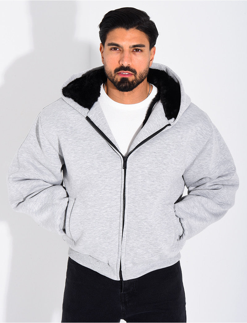 Veste à capuche fourrée