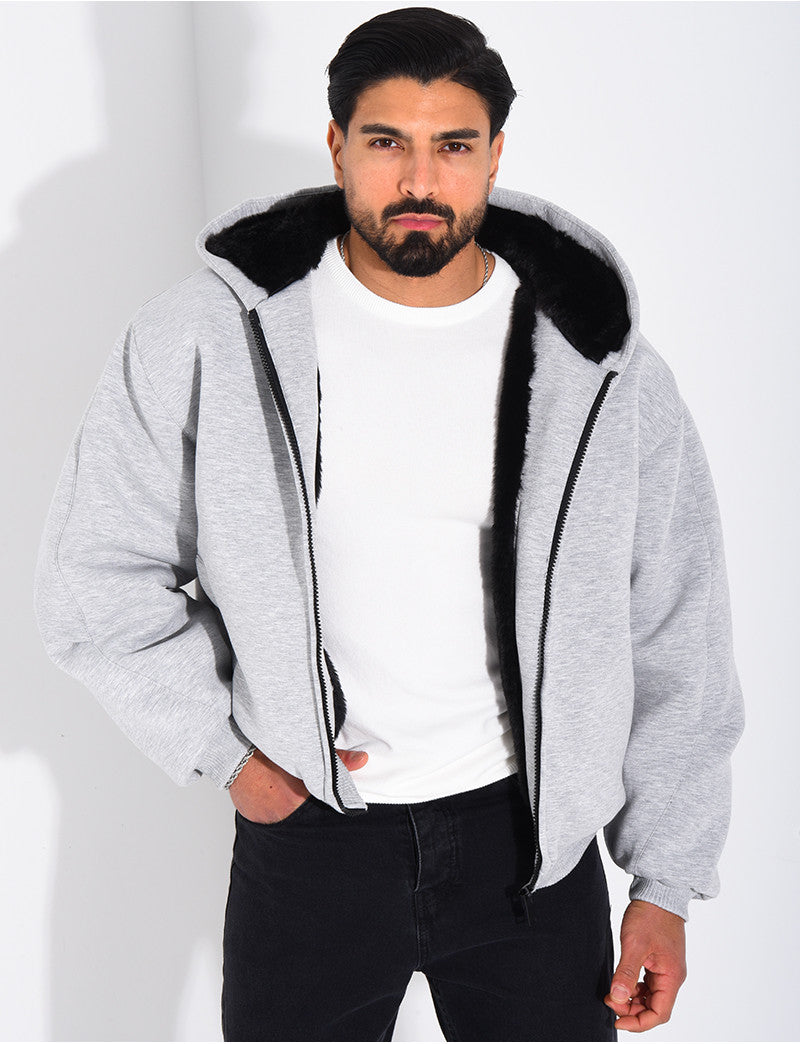 Veste à capuche fourrée