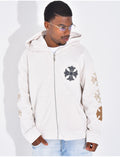 Veste à capuche motifs fleurs