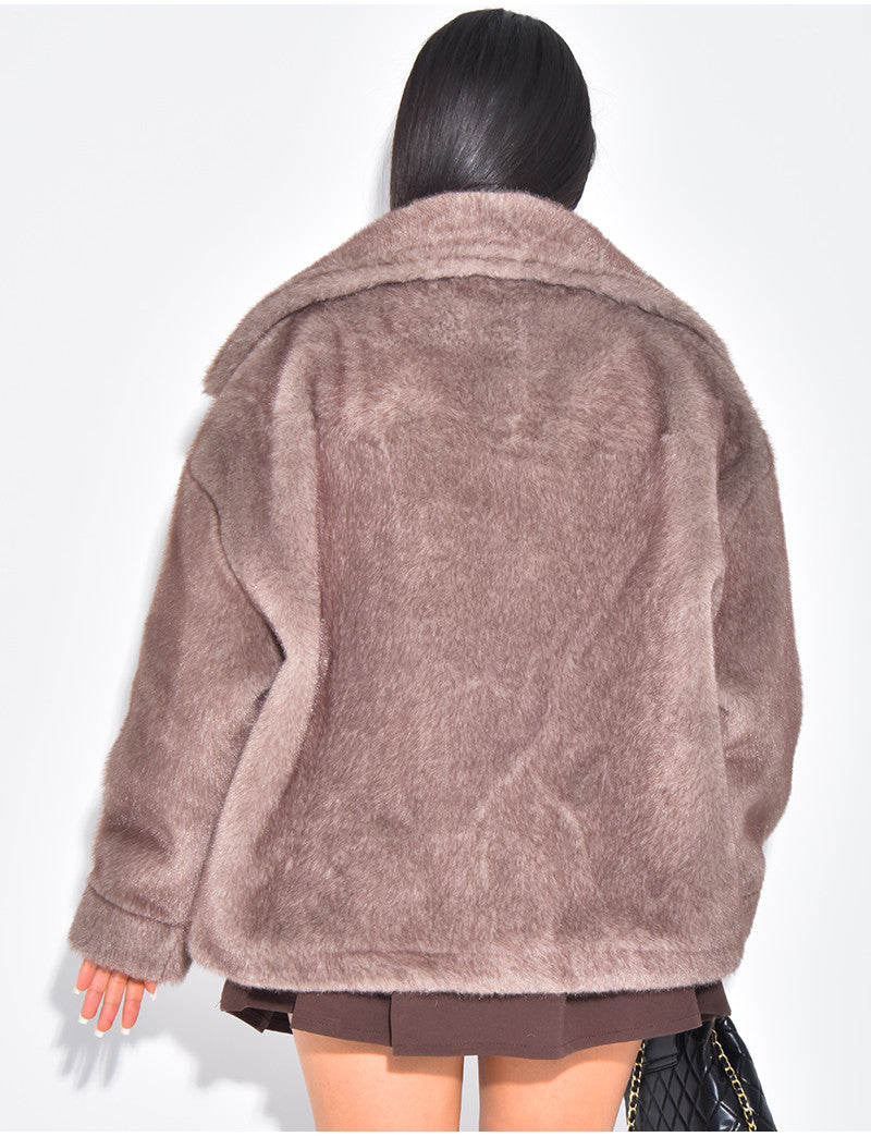 Veste en fausse fourrure premium col montant