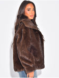 Veste en fausse fourrure premium col montant