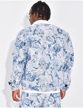 Veste à motifs avec fourrure sur le col