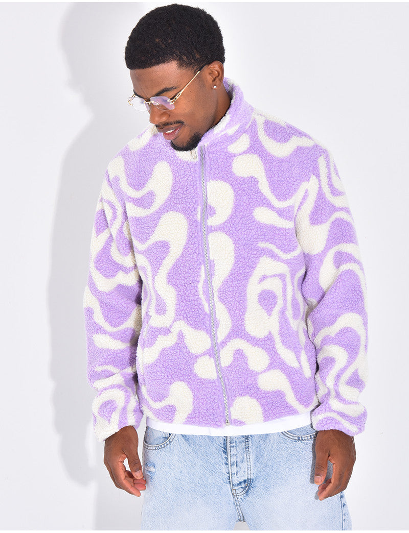 Veste à motifs en peau de mouton