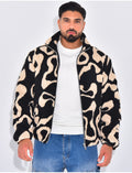 Veste à motifs en peau de mouton