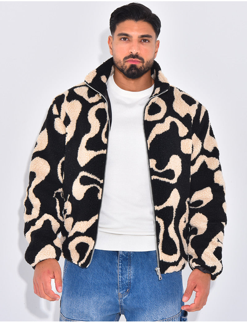 Veste à motifs en peau de mouton