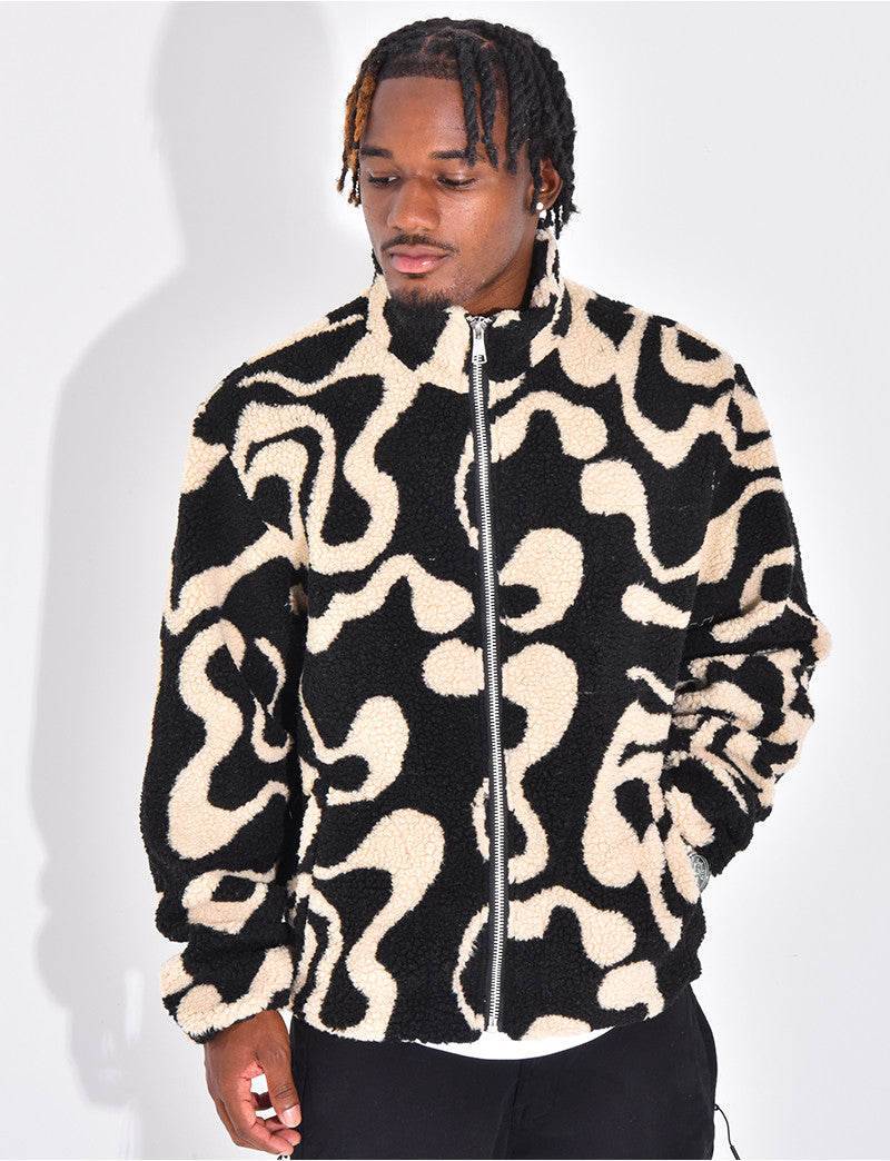 Veste à motifs en peau de mouton