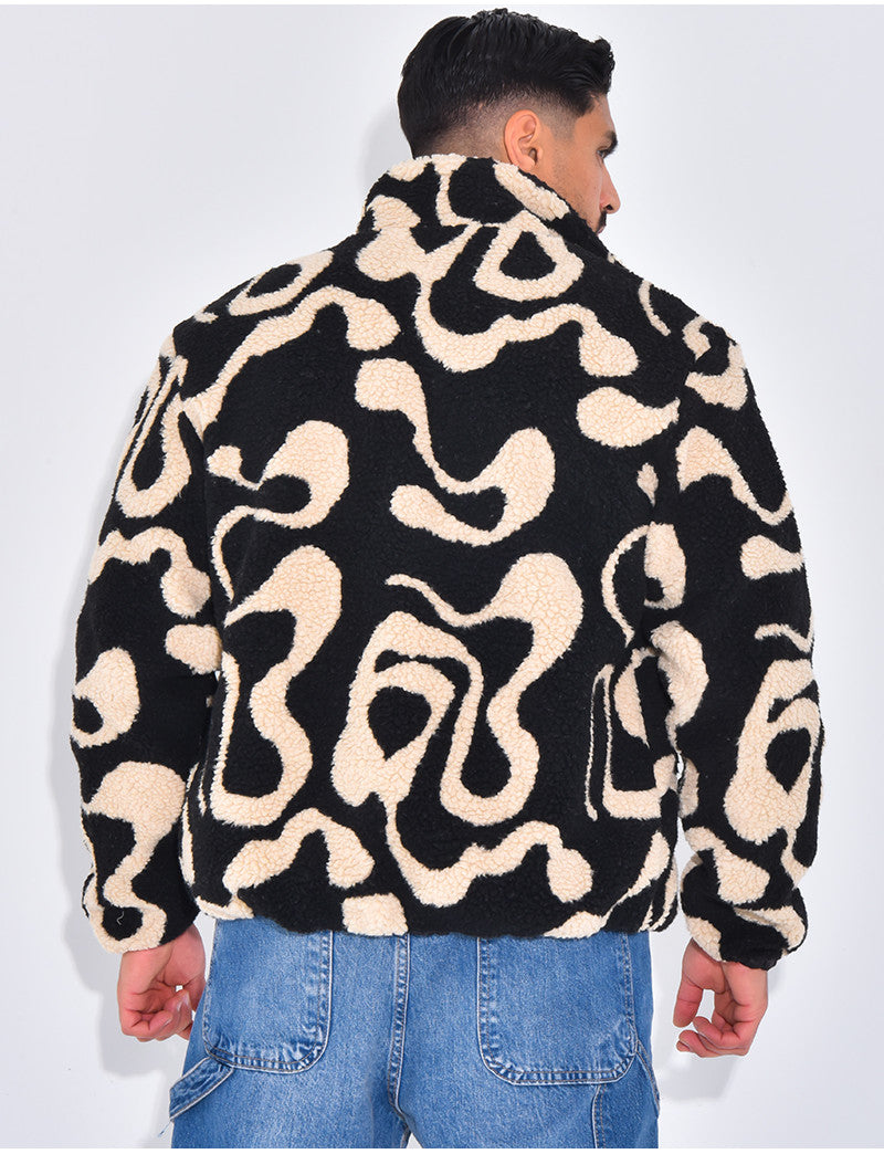 Veste à motifs en peau de mouton