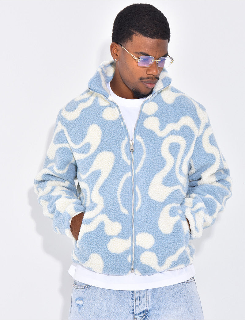 Veste à motifs en peau de mouton