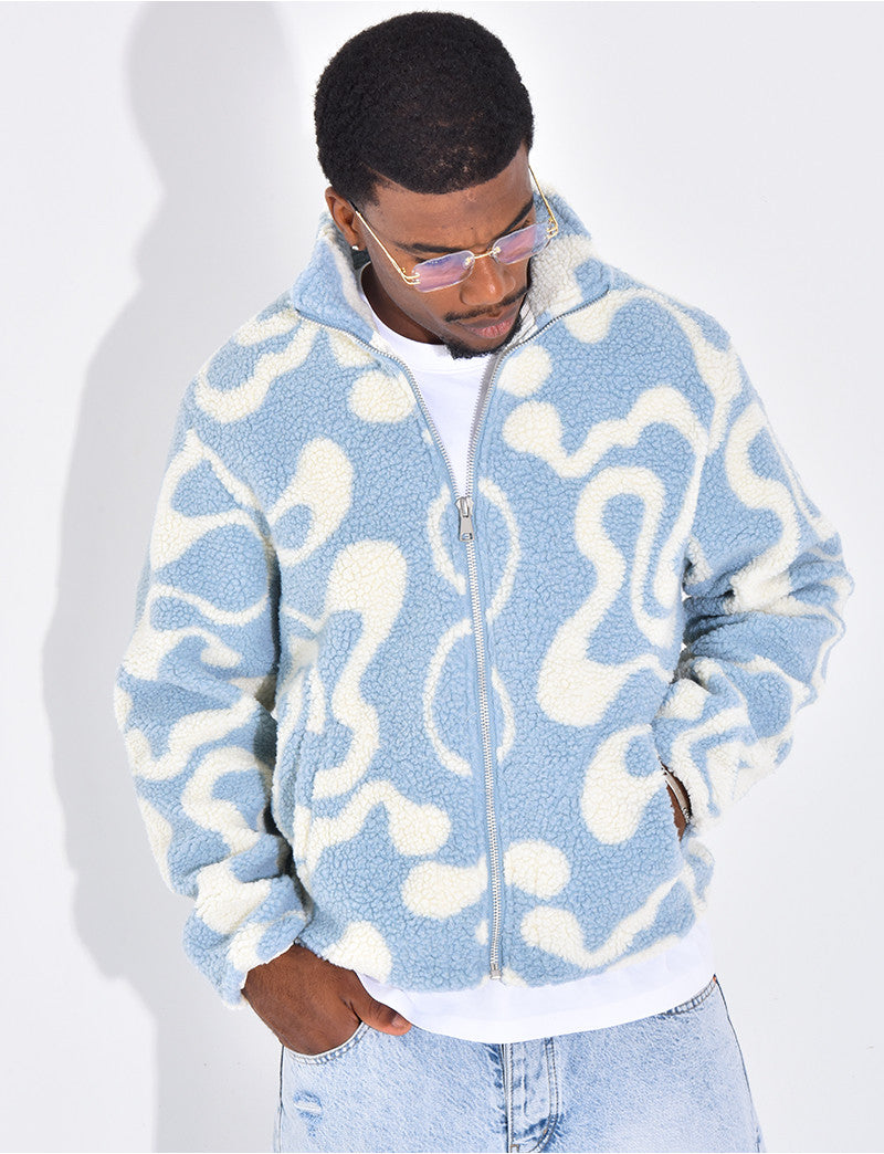 Veste à motifs en peau de mouton