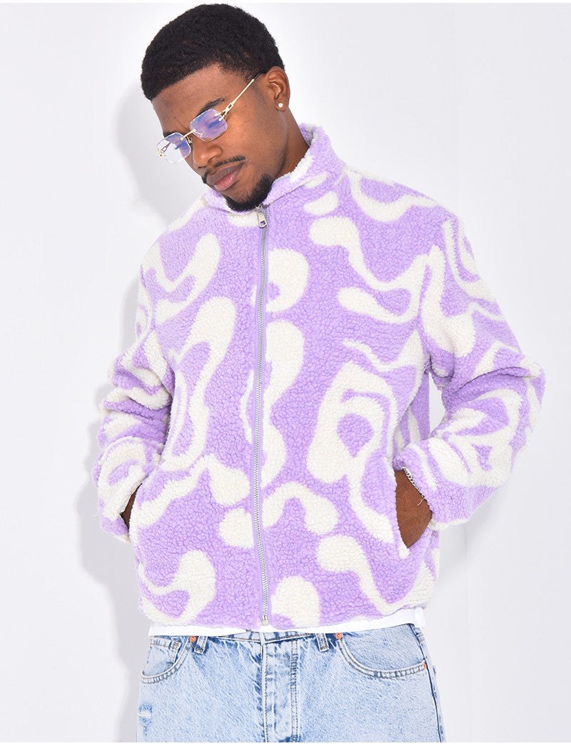 Veste à motifs en peau de mouton