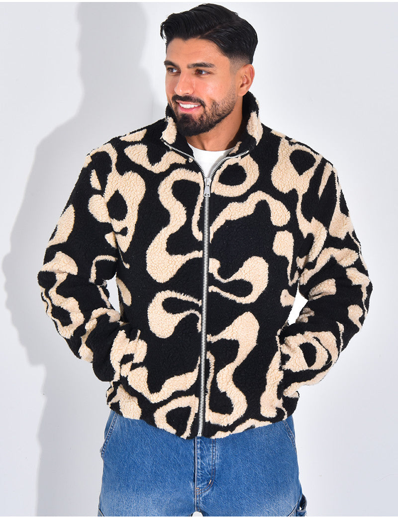 Veste à motifs en peau de mouton
