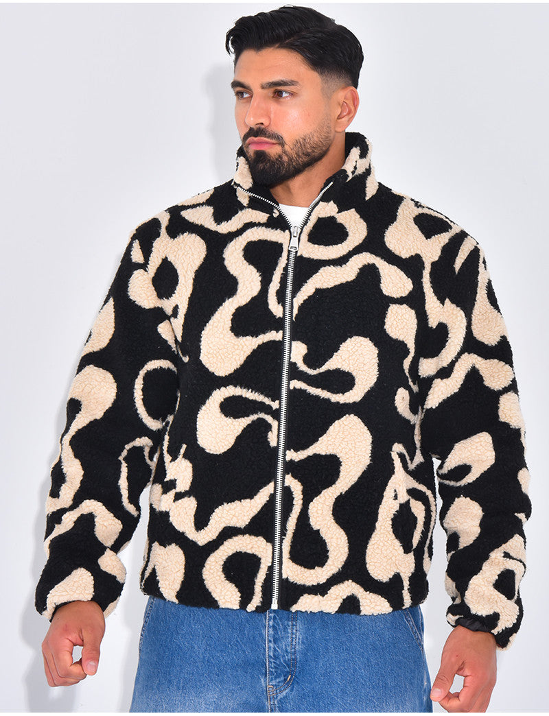 Veste à motifs en peau de mouton