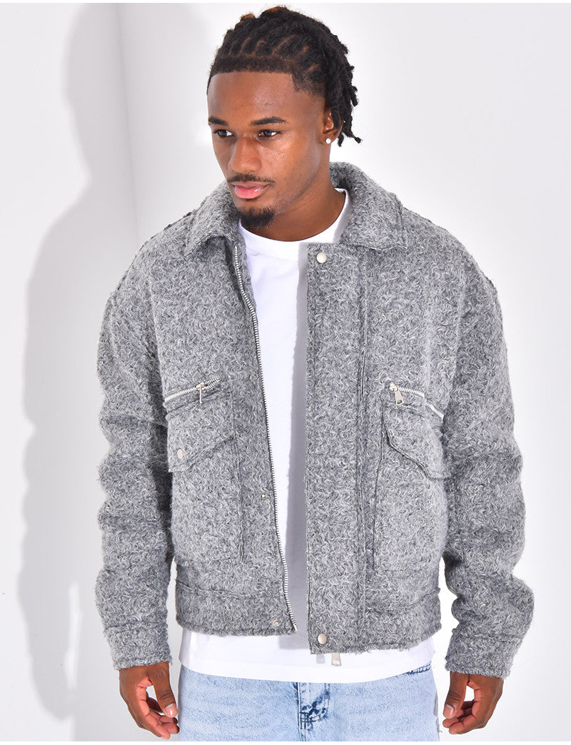 Veste à poche chiné