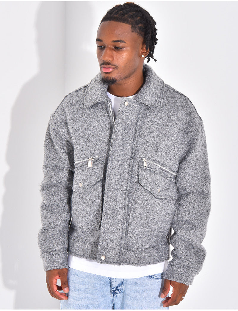 Veste à poche chiné