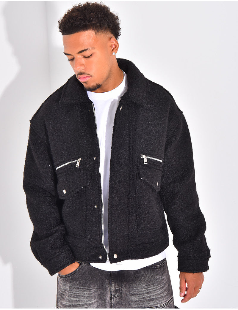 Veste à poches chiné