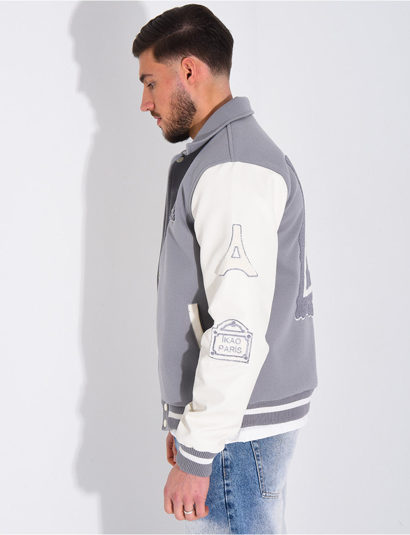 Veste bi-matière avec arc de triomphe