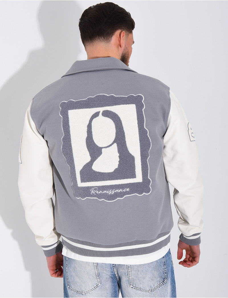 Veste bi-matière avec arc de triomphe